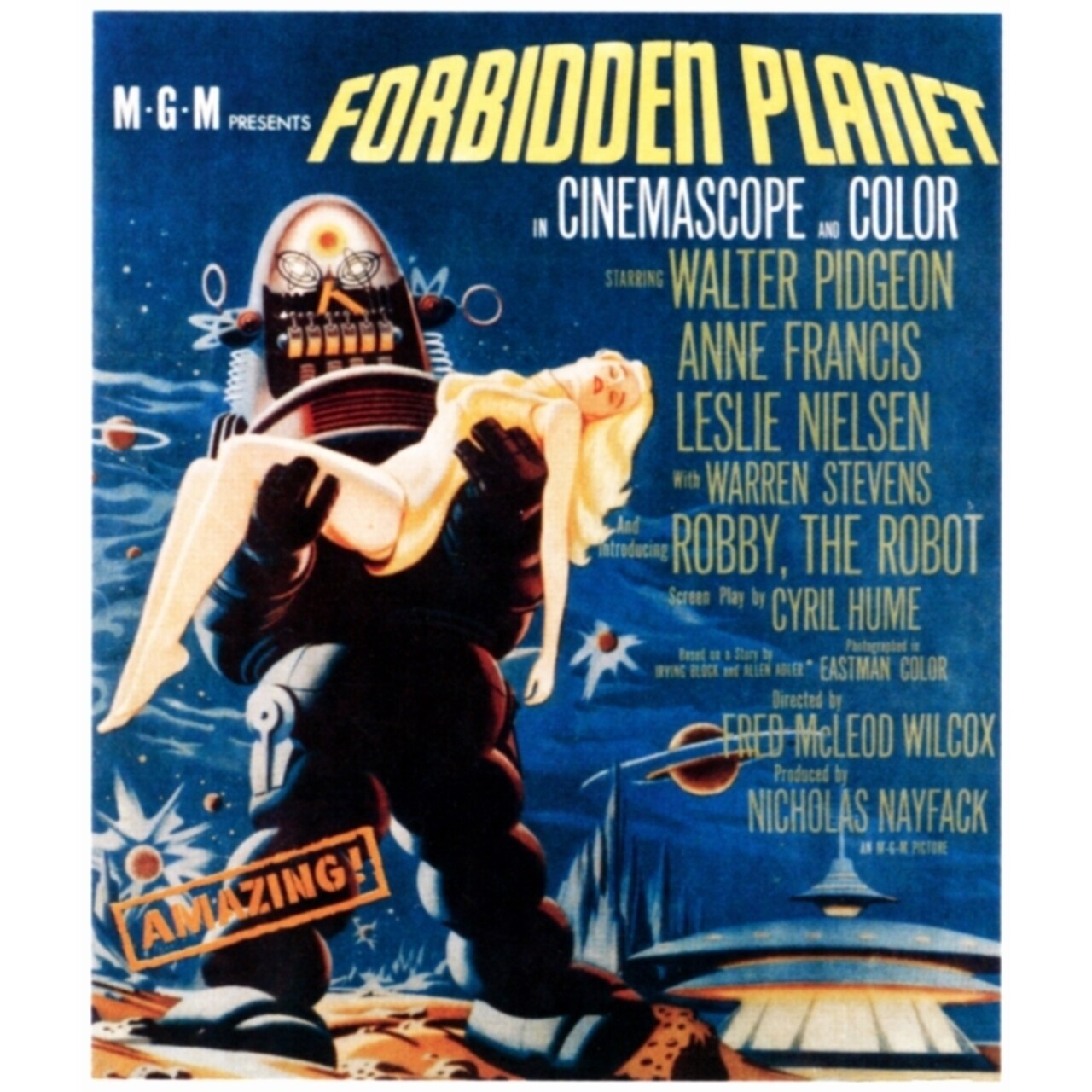 Forbidden Planet Left: Robby The Robot On Window Card 1956. Movie Poster Masterprint
